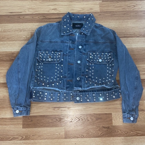 Fashion Nova Jackets & Blazers - ❣️SOLD❣️Crystal Stud Denim Jacket